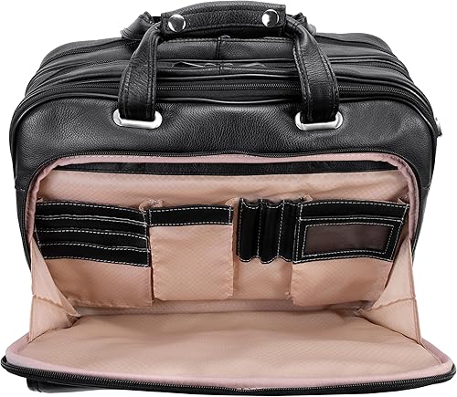 Miniatura 4 de Siamod, VERNAZZA, CERESOLA, Cuero de cachemira Napa, 15 pulgadas, compatible con puntos de control de piel, patentado, desmontable, con ruedas, para