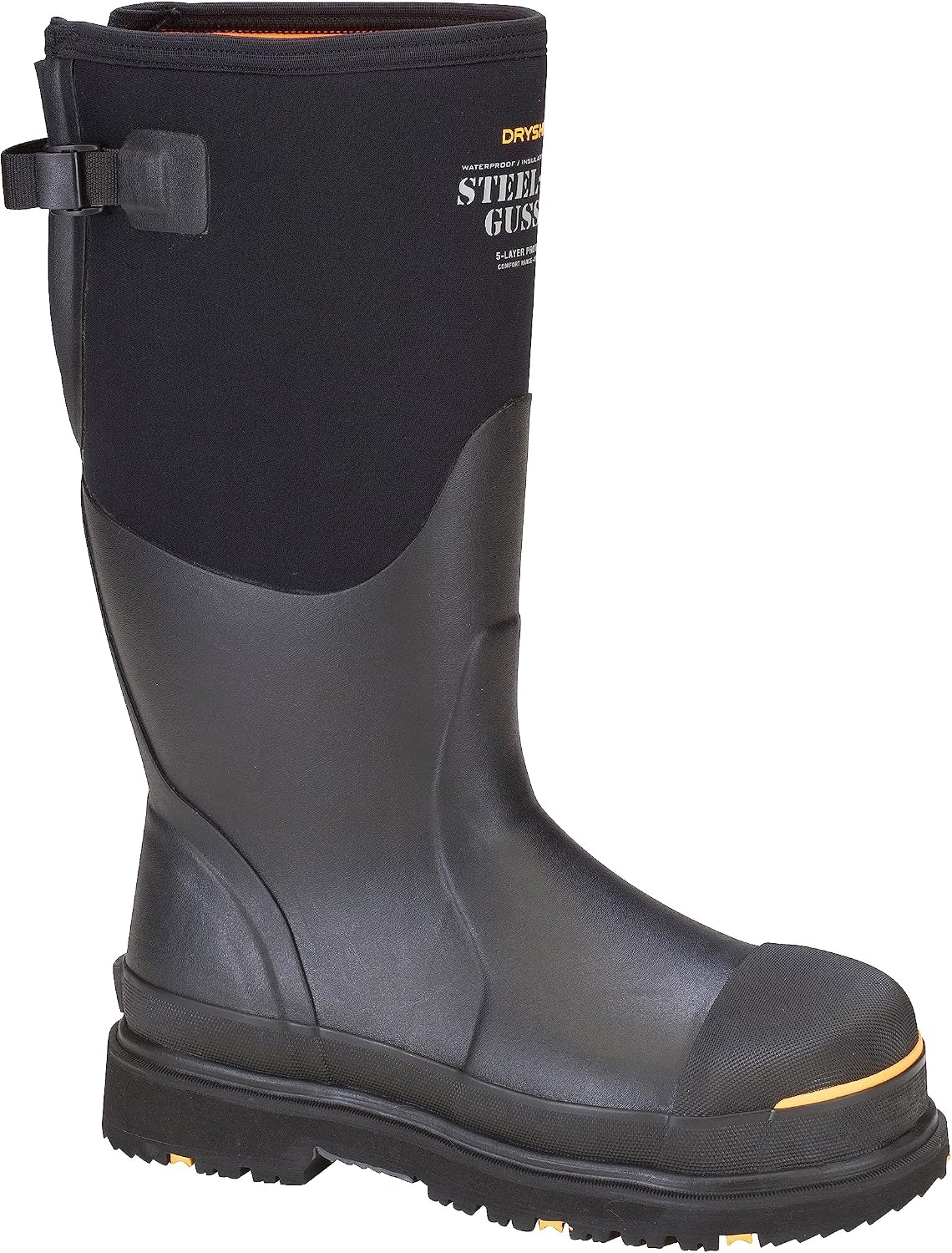 Dryshod Mens Slip Resistant Steel-Toe Gusset Work Safety Boots |Waterproof | Rubber