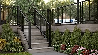 Fortress Inspire Railing 32.5-in. x 4-ft. Aluminum Black Sand Stair Pane...