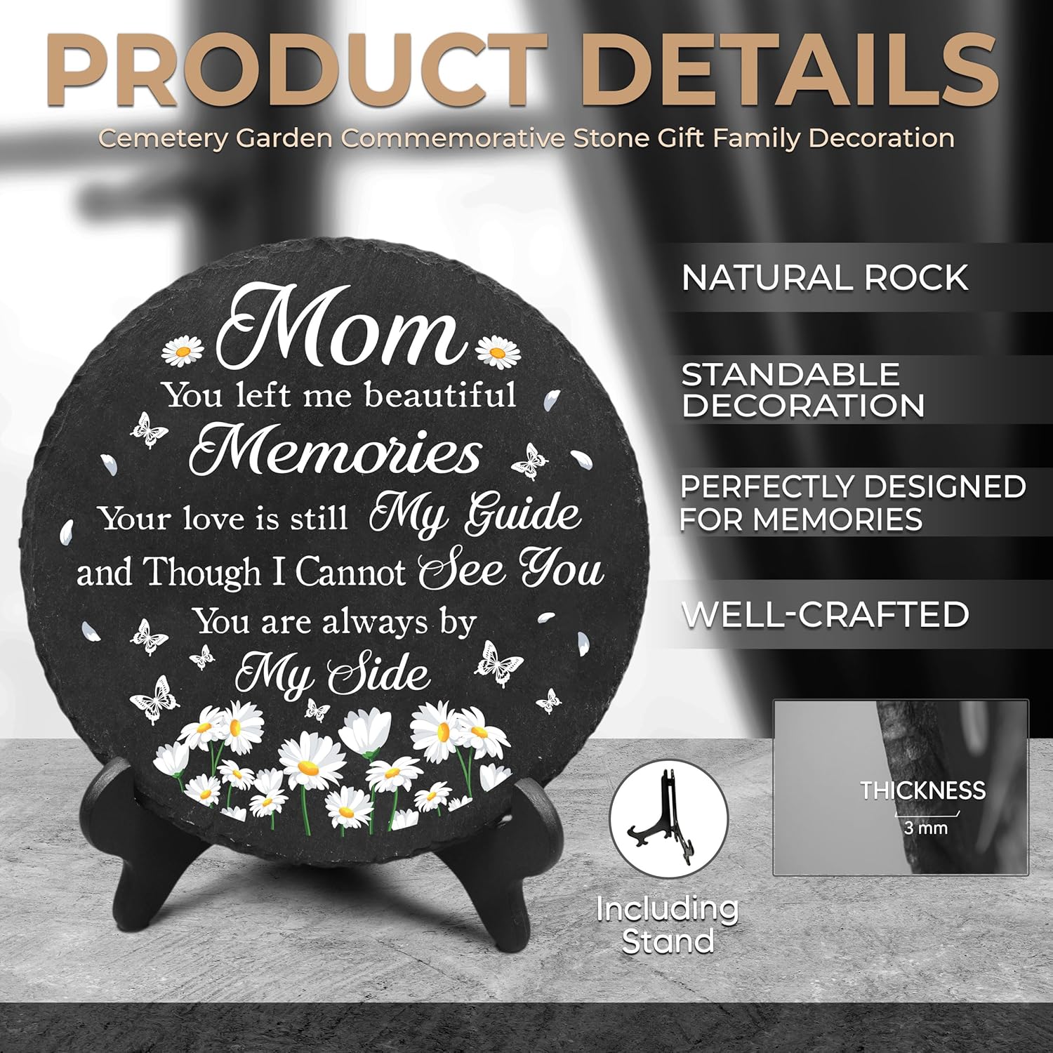 Memorial Gifts for Loss of Mom, Sympathy Gifts for Loss of Mother, Memorial Garden Stones for Mom, Garden Stone Memory Mother on Christmas