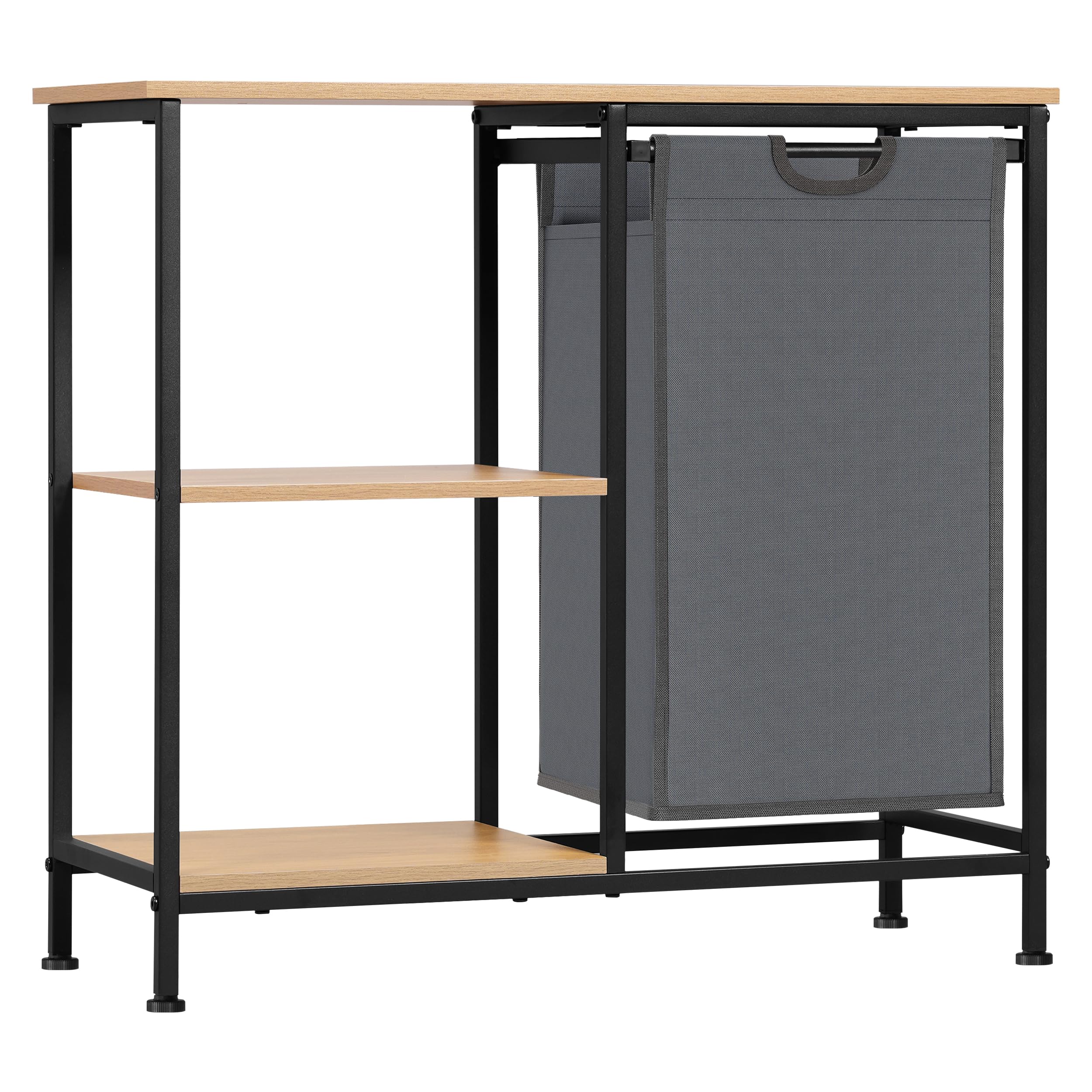 EUGAD Estanteria de Baño con Cesto para Ropa Sucia, Saco Extraíble, Mueble Lavandería de 3 Niveles, Cesta Ropa Sucia de Tela Oxford 31 L, 70x30x65 cm