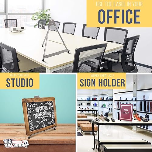 Miniatura 6 de US Arte Fuente Aluminio caballete de mesa Tri-Pod Table parte superior Diseño con pies de hule (grande – sin brazos)