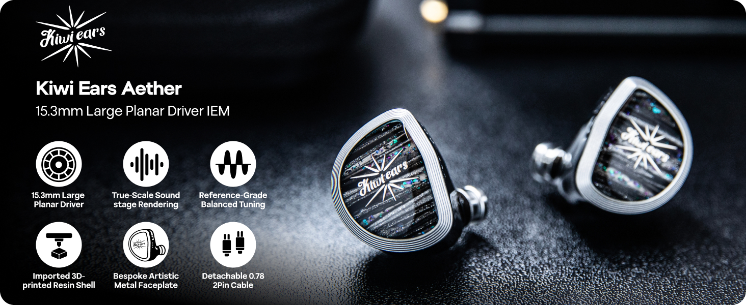 Amazon.com: Linsoul Kiwi Ears Aether in Ear Monitor, 15.3mm Large