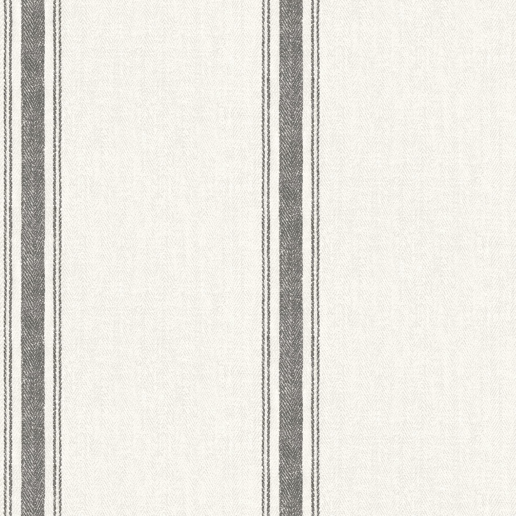 Chesapeake Linette Black Fabric Stripe Wallpaper