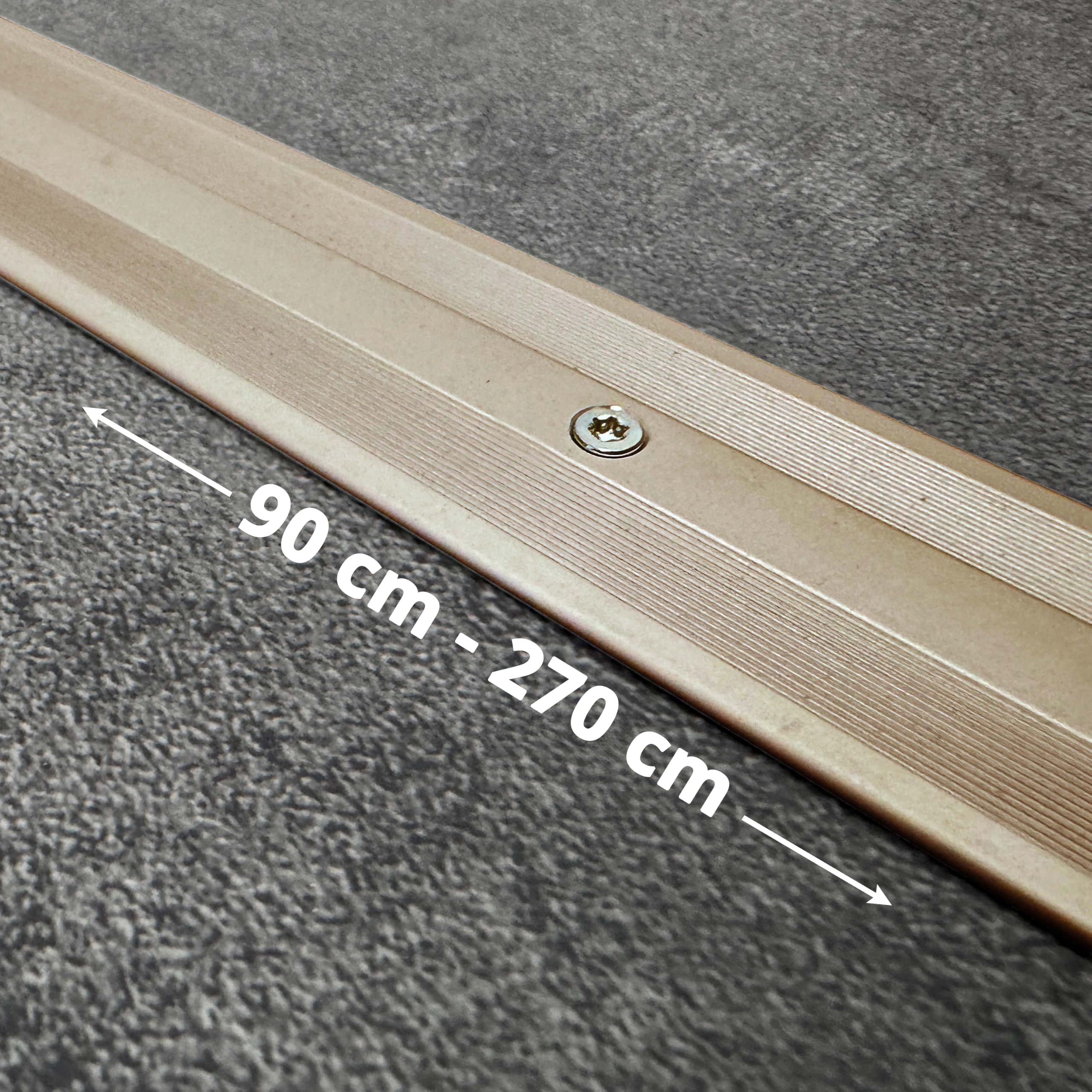 Perfil de transición ufitec® TPL Profi para parquet y suelos laminados - Ancho de cobertura: 33 mm - en dos piezas, atornillable y apto para espesores de suelo de 5 a 9 mm
