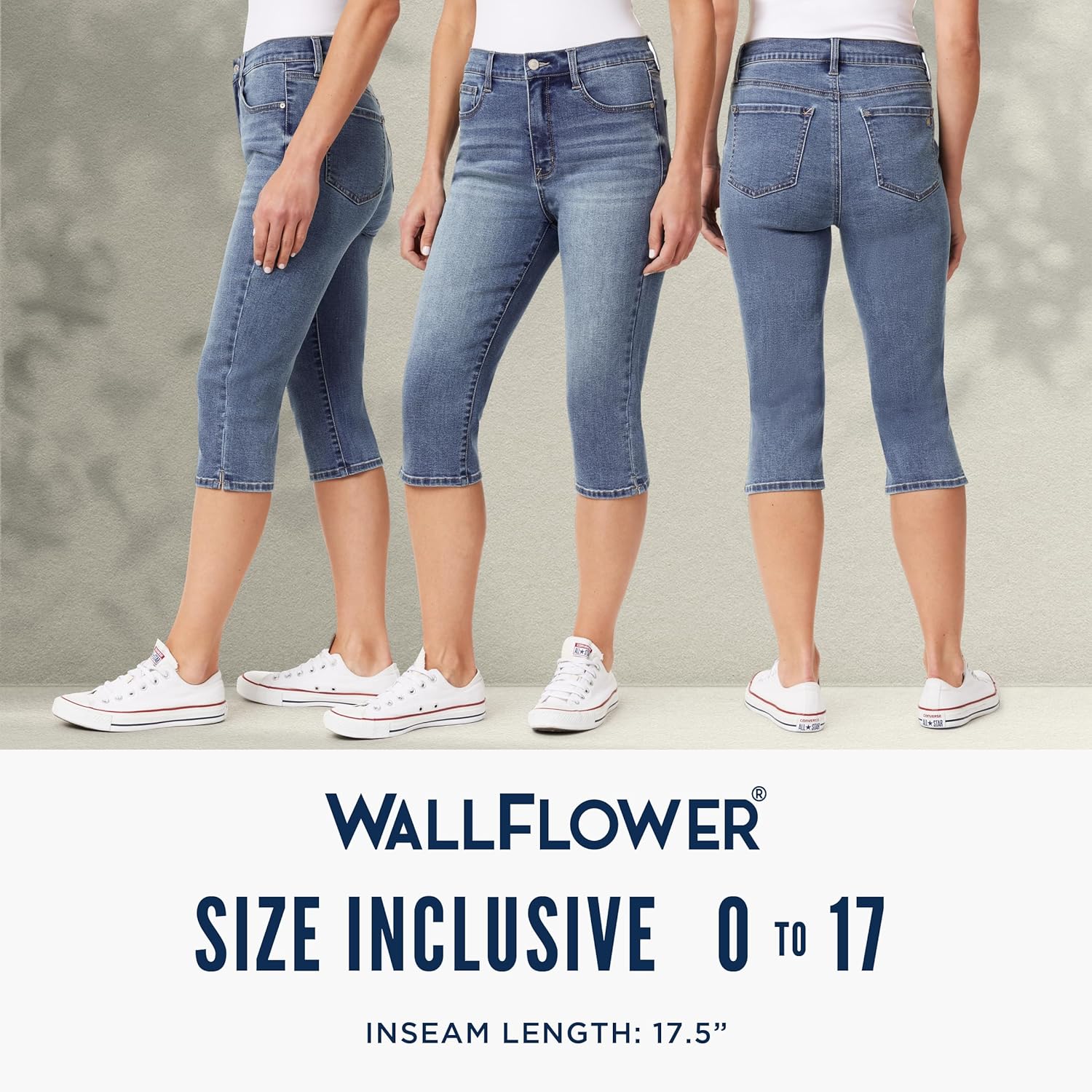 WallFlower Womens Fearless Curvy 17.5" Capri Super High-Rise Insta Vintage Juniors Jeans - Image 7