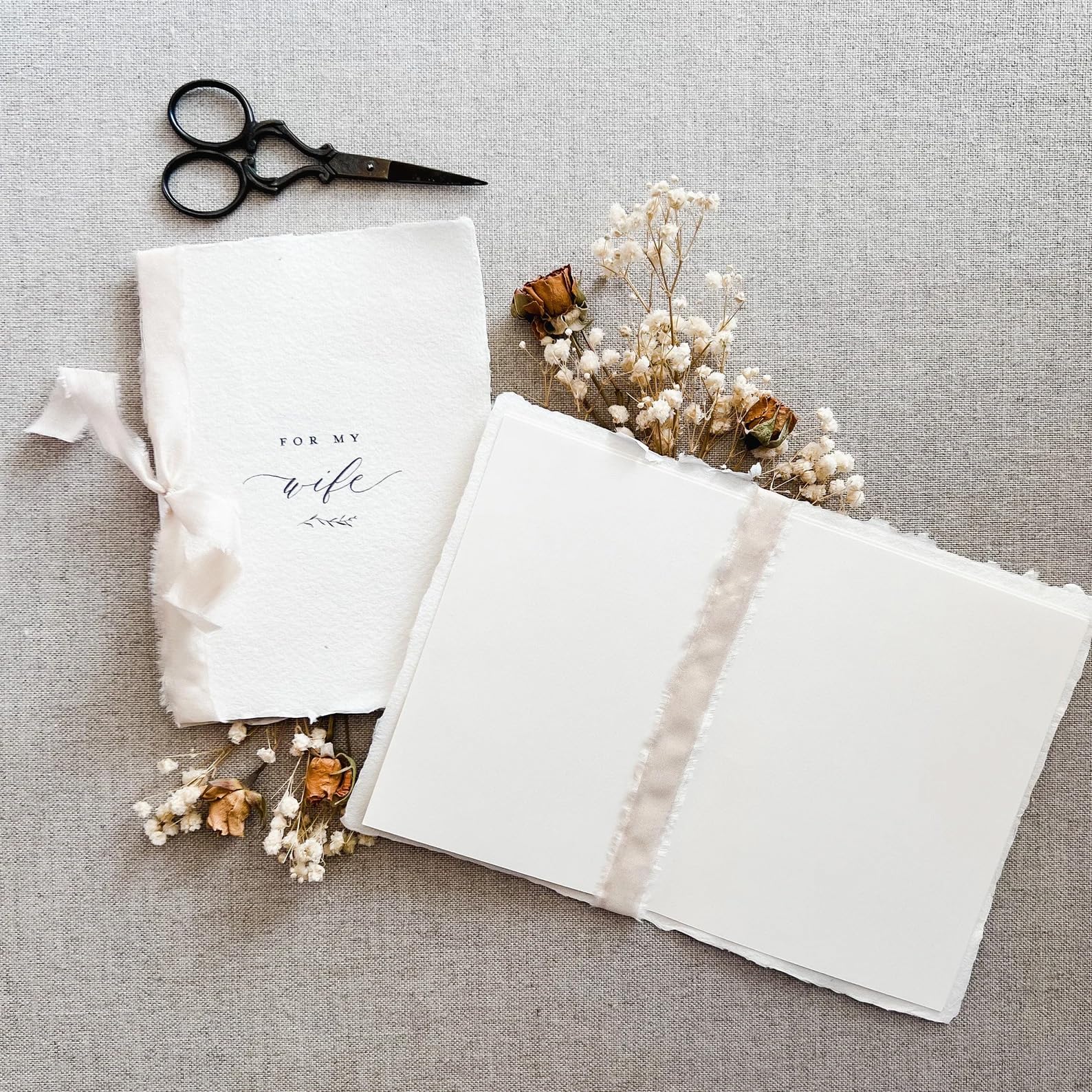 Personalized Wedding Guestbook & Vow Books Set – Custom Keepsake With Names & Date (Design 3, Eggshell)