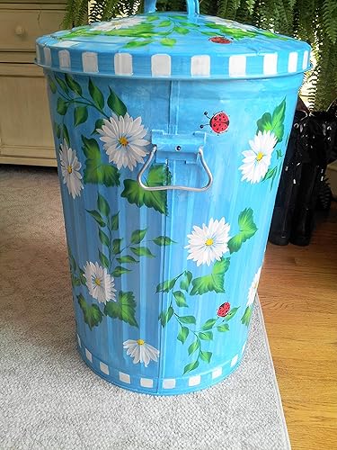 Miniatura 5 de 20 Gallon Hand Painted Galvanized Trash Can