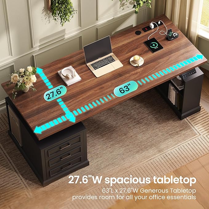 Escritorio Ajustable Electrico Standing Desk 160x70 cm Negro miniatura 4