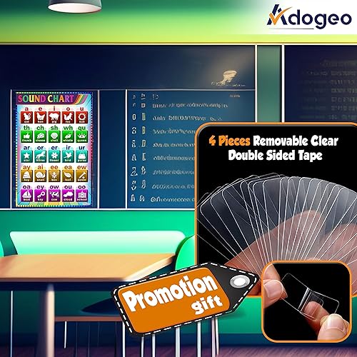 Miniatura 8 de ADOGEO Póster de gráficos de sonidos de lectura para aula, escuela primaria, ortografía en el aula primaria, letras interactivas, sonidos y vocales