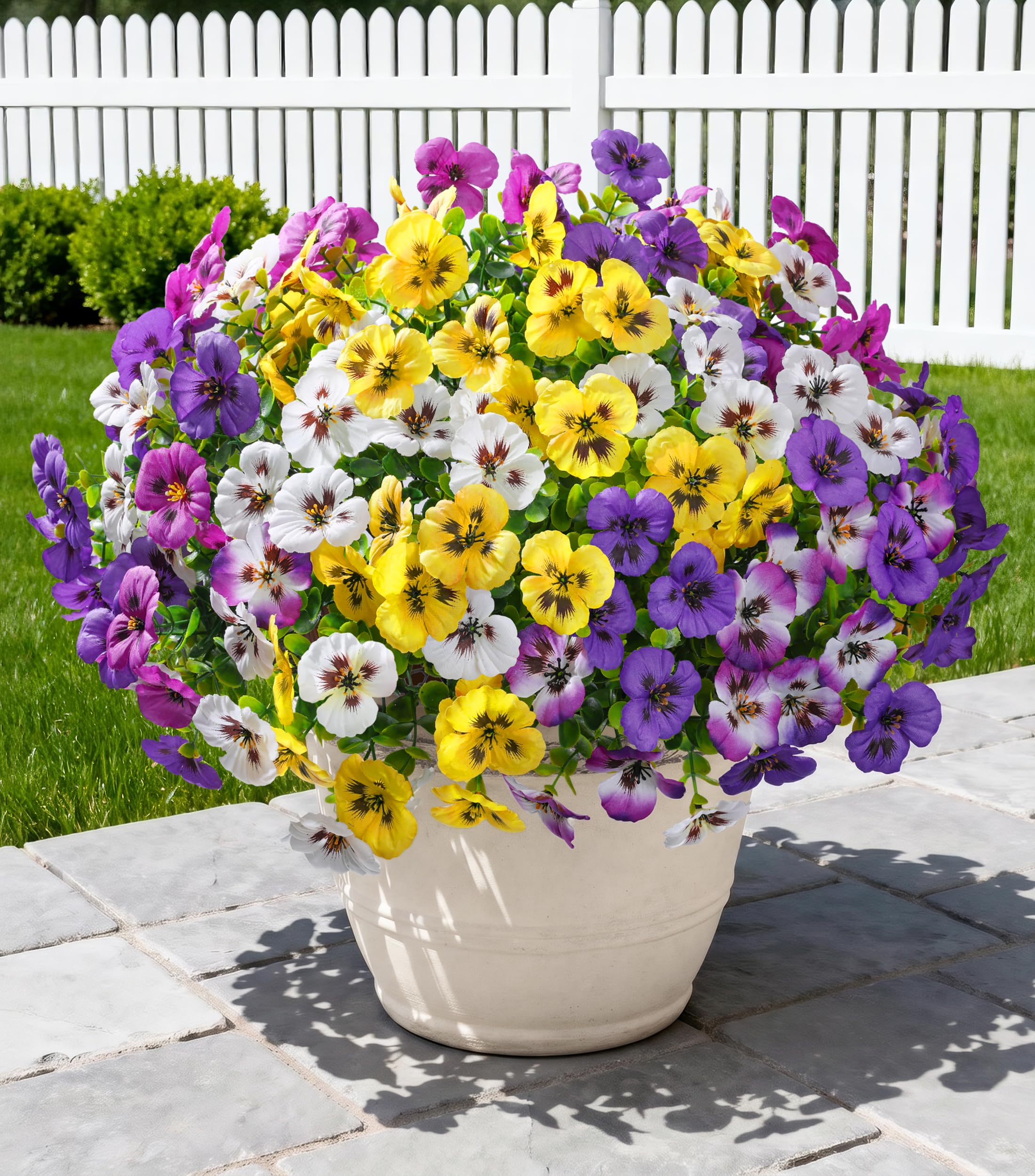 50% Off Ivydale 20PCS Artificial Pansy Flowers for Outdoor