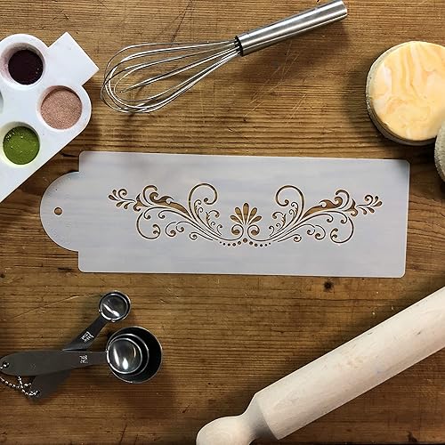 Miniatura 6 de Designer Stencils Fleur De Lis - Plantilla para pastel, beige/semitransparente