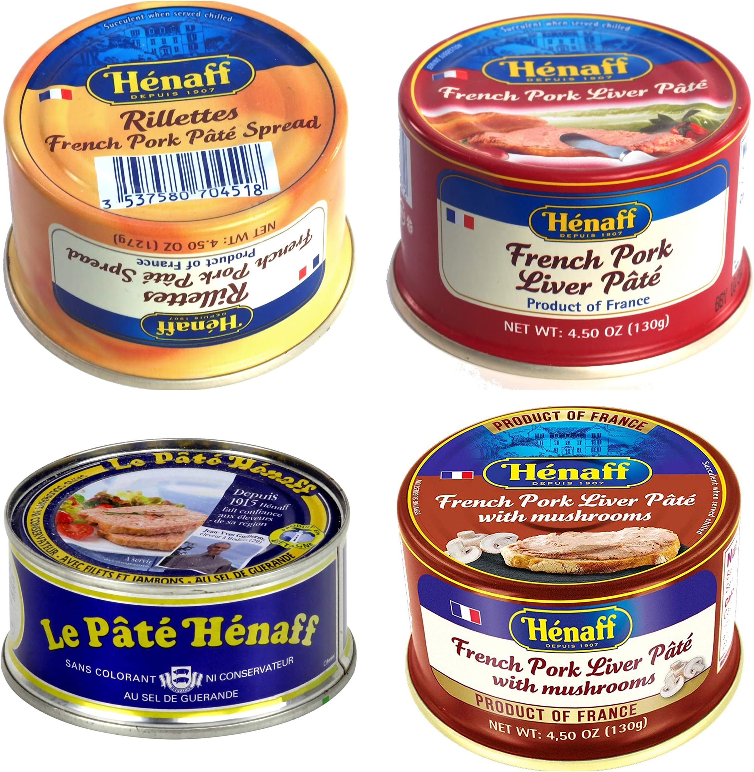 From France Henaff Mix Pates and Rillette 4 Types of Different Tastes