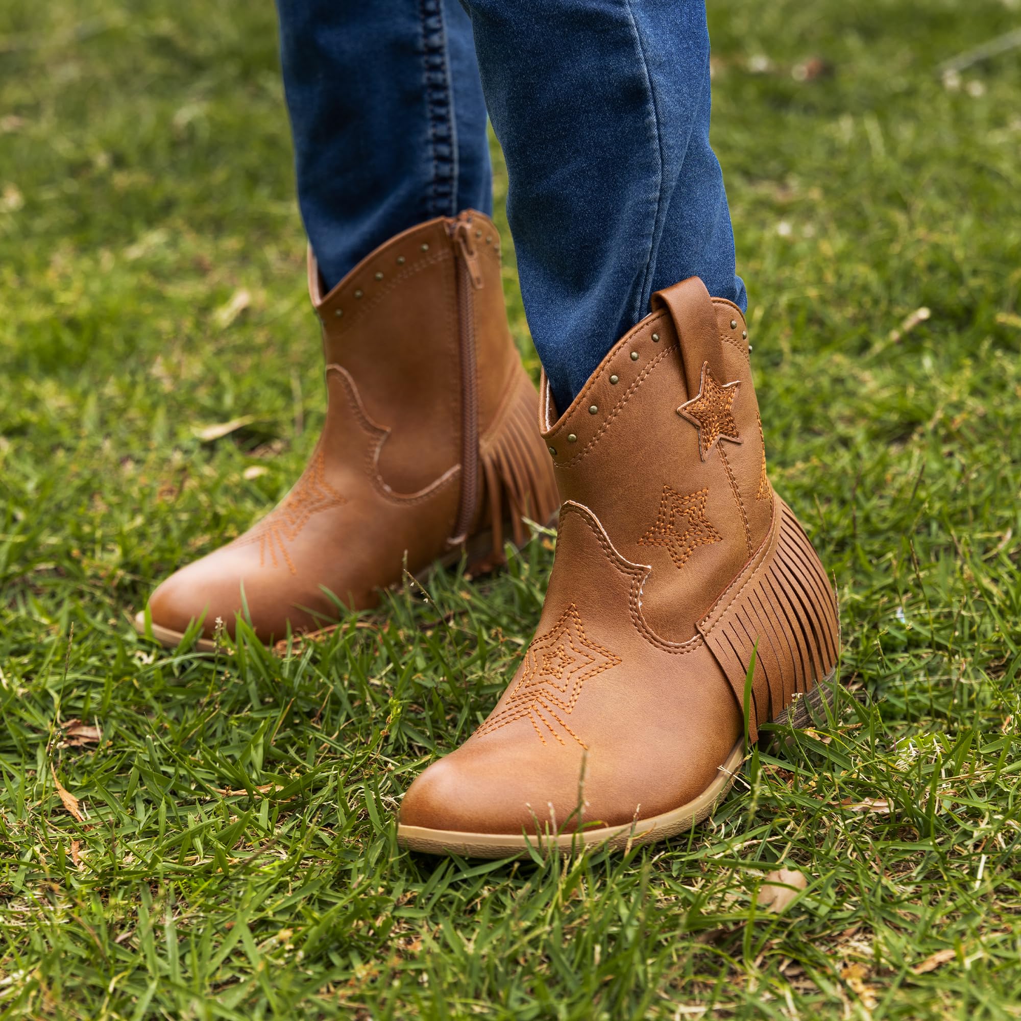 DREAM PAIRS KIDS Botines Comodas Niñas Botas Cowboy Chicas Botas de Campera Niñas Moda SDBO2302K