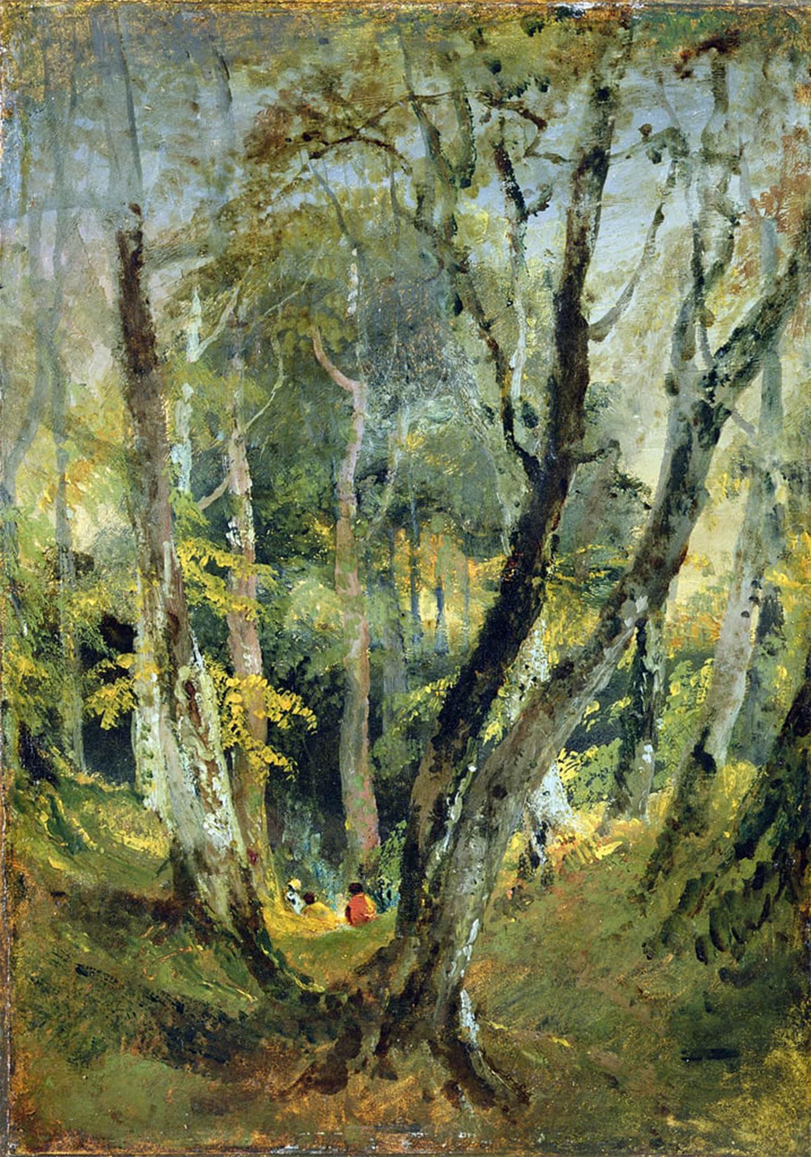 RZHRHJES Vintage Picture Wall Picture Painting Print Poster a Beech Wood with Gypsies Seated in the Distance by Mallord William Turner Abstract Wall Art Painting for Office Decor 60x90cm