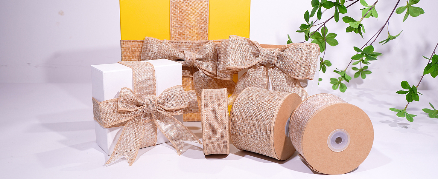 Jute Schleifenband Salbeigrün - 2,5cm X 18,2m Mit Draht Für Geschenke