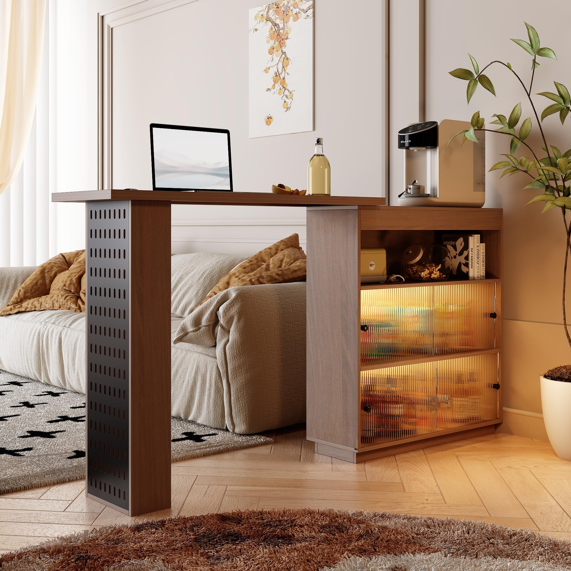 Amazon｜Timechee キッチンカウンター 伸縮 幅約120～210cm カウンター  