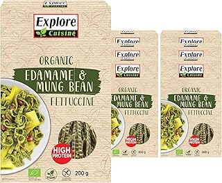 Edamame and Mung Bean Fettuccine, Delicious Low Carb, Plant-based Vegan Pasta, High in Protein, High in Fibre, Gluten Free, Easy to Cook 6 Pack - 6 x 200g