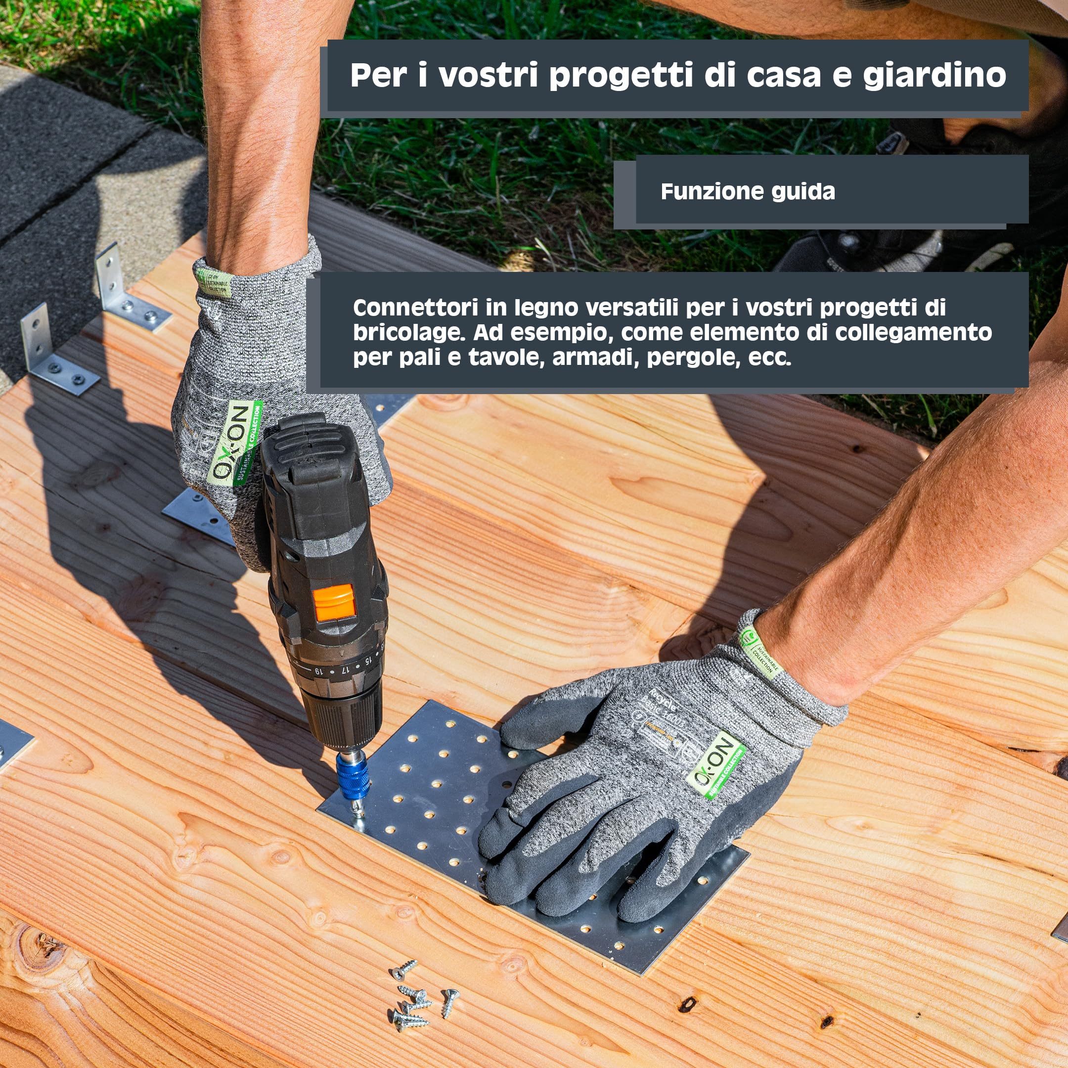 HELPMATE 12 pezzi piastrine forate 30x300 mm Connettore piatto galvanizzato blu Giunzione per legno