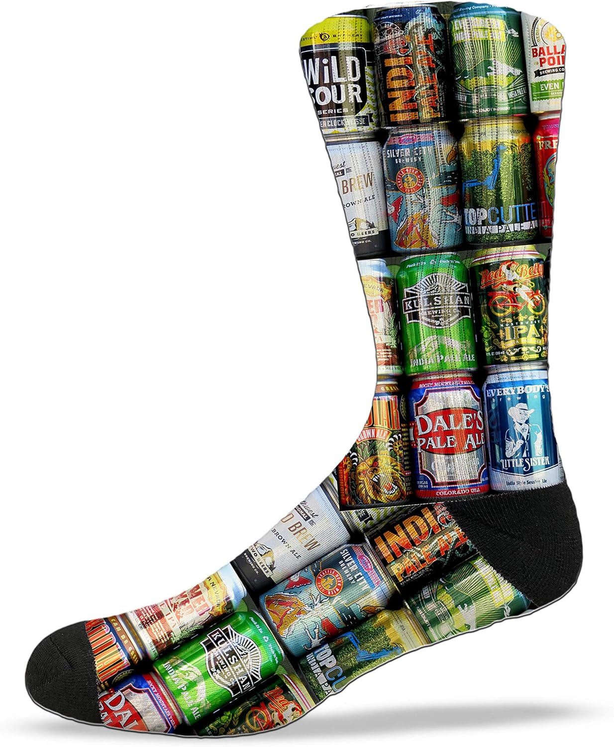 MOXY Socks Craft Beer Lover Dye-Sublimated Crew Socks – High-Definition Beer Graphic, Reinforced Construction, and Comfortable Everyday Crew Fit for Men & Women