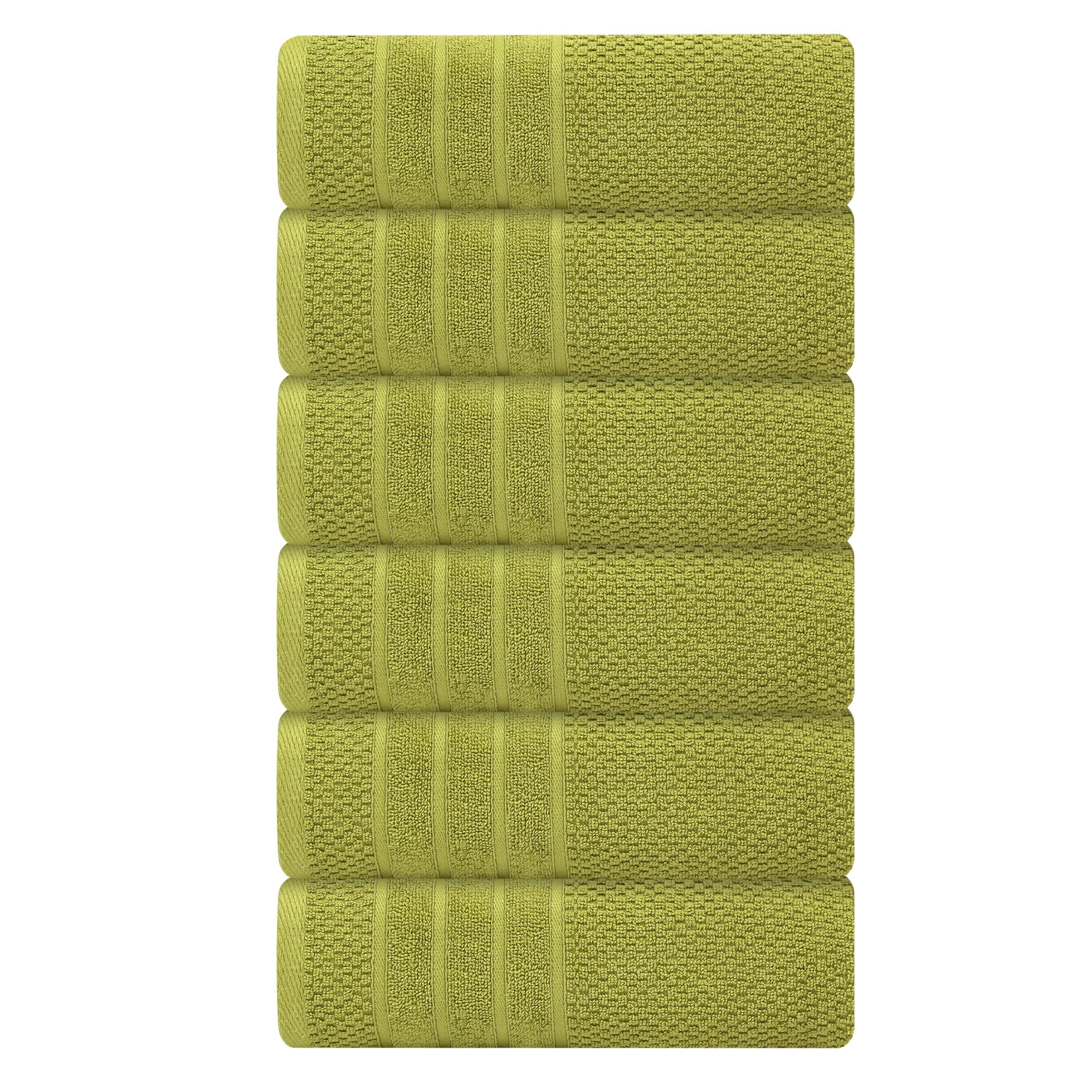 Luxury Bath Towels| 100% Cotton| Ultra Soft, Plush, Thick, Fluffy, Highly Absorbent, Quick Dry| Home, Pool, Hotel, Shower, Spa | Large Towel Set for Bathroom| Set of 6| 24" x 48" | - Olive Green