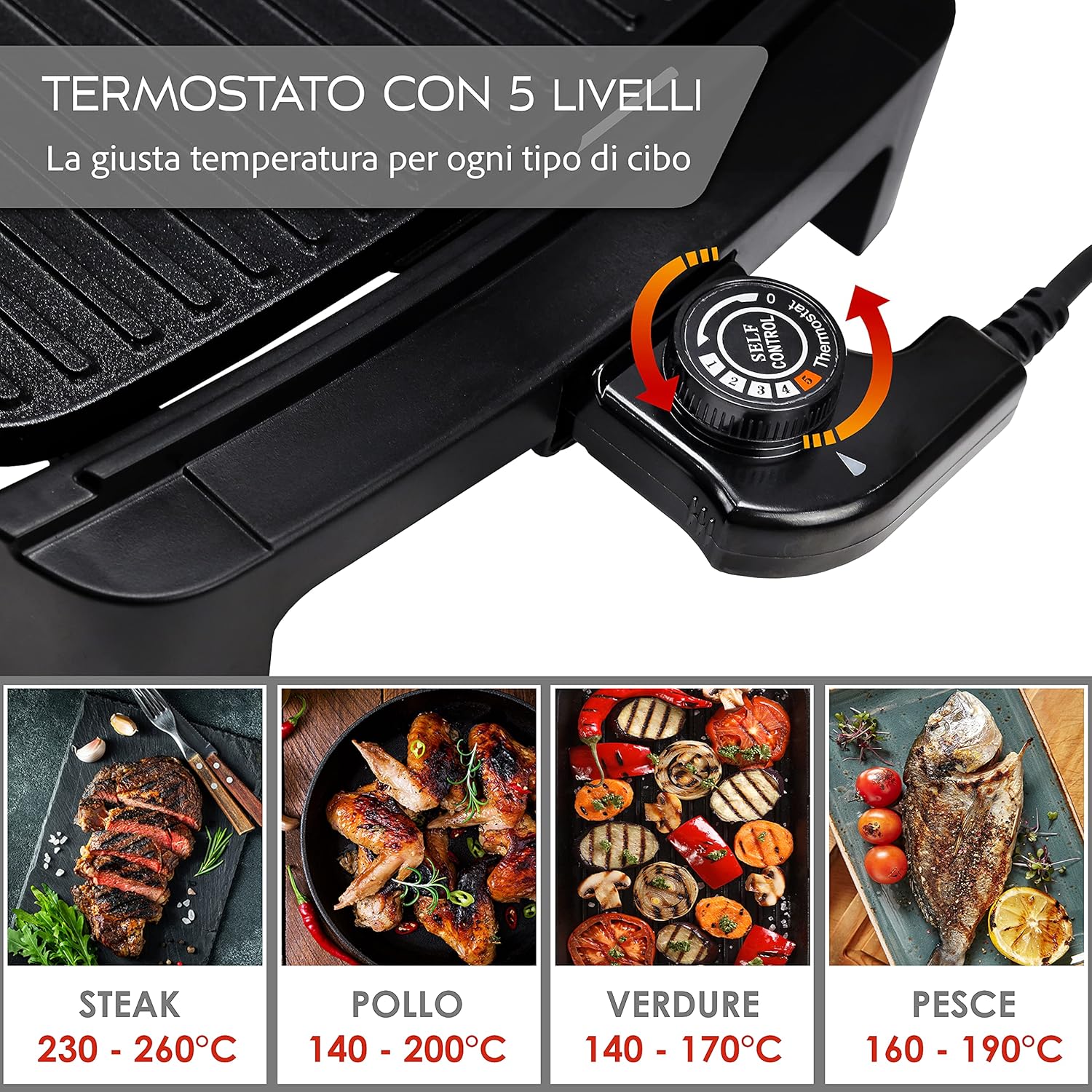 LEBENLANG Barbecue elettrico con TÜV GS 2200 Watt | Piastra elettrica 4-8 persone - barbecue portatile xxl per interni - Tepaniaky Grill da tavolo Piastra grill elettrica per balcone LEBENLANG Barbecue elettrico con TÜV GS 2200 Watt | Piastra elettrica 4-8 persone - barbecue portatile xxl per interni - Tepaniaky Grill da tavolo Piastra grill elettrica per balcone