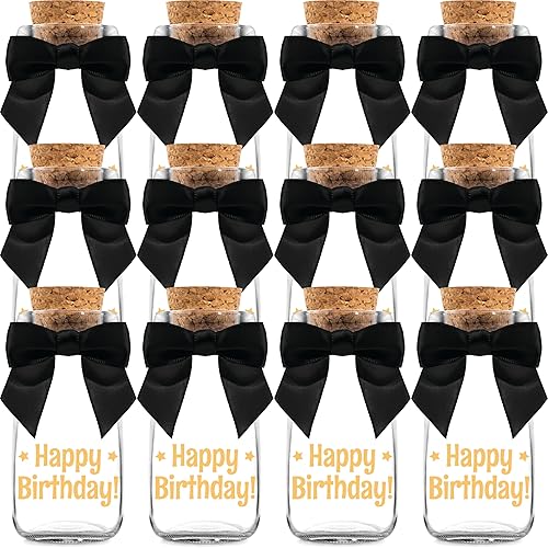 Miniatura 11 de Paquete de 24 botellas de vidrio de leche vintage Oh Baby Woodland con cintas y calcomanías, regalos elegantes para baby shower para invitados y Oh