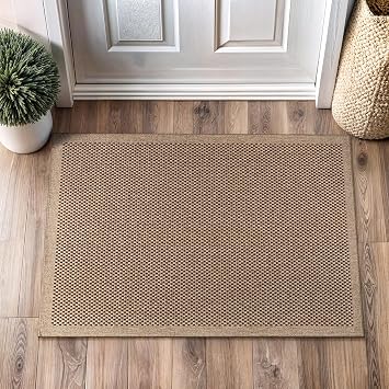 Easy Jute Rug 2x3, Indoor Outdoor Natural Color Fiber Area Rugs for Living Room and Kitchen Rug, Sisal Boho Woven Design, Easy-Cleaning, Washable Outside Carpet Alfombras (2 x 3)