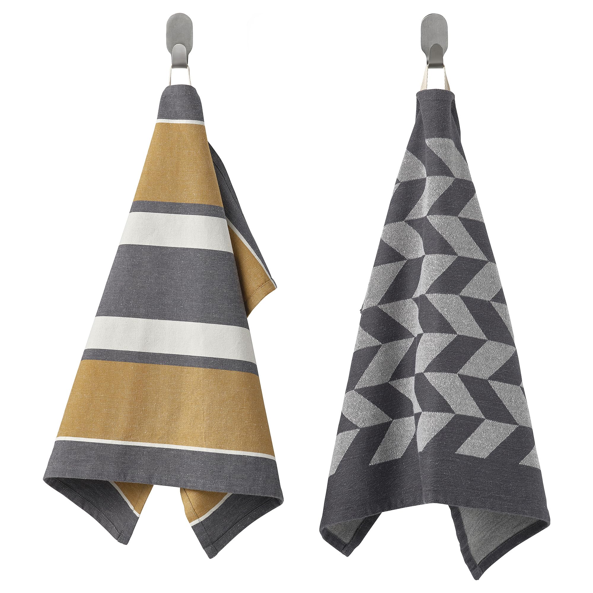 Torchon jaune gris SANDVIVA 45 x 60 cm linge de cuisine