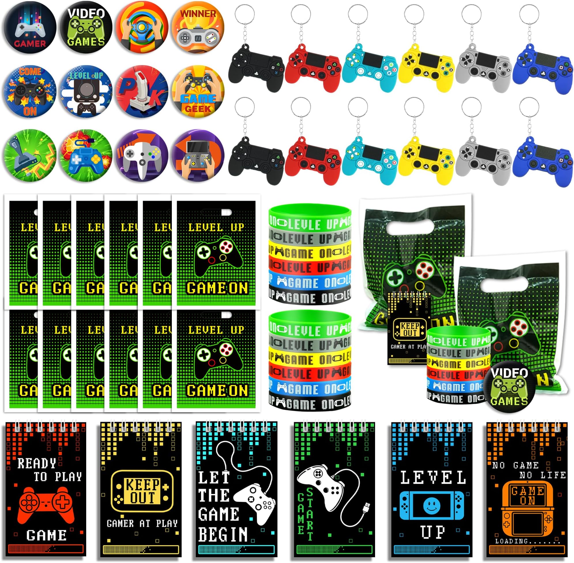 BANBALLON 54PCS Video Game Favors Set Gamer Theme Supplies