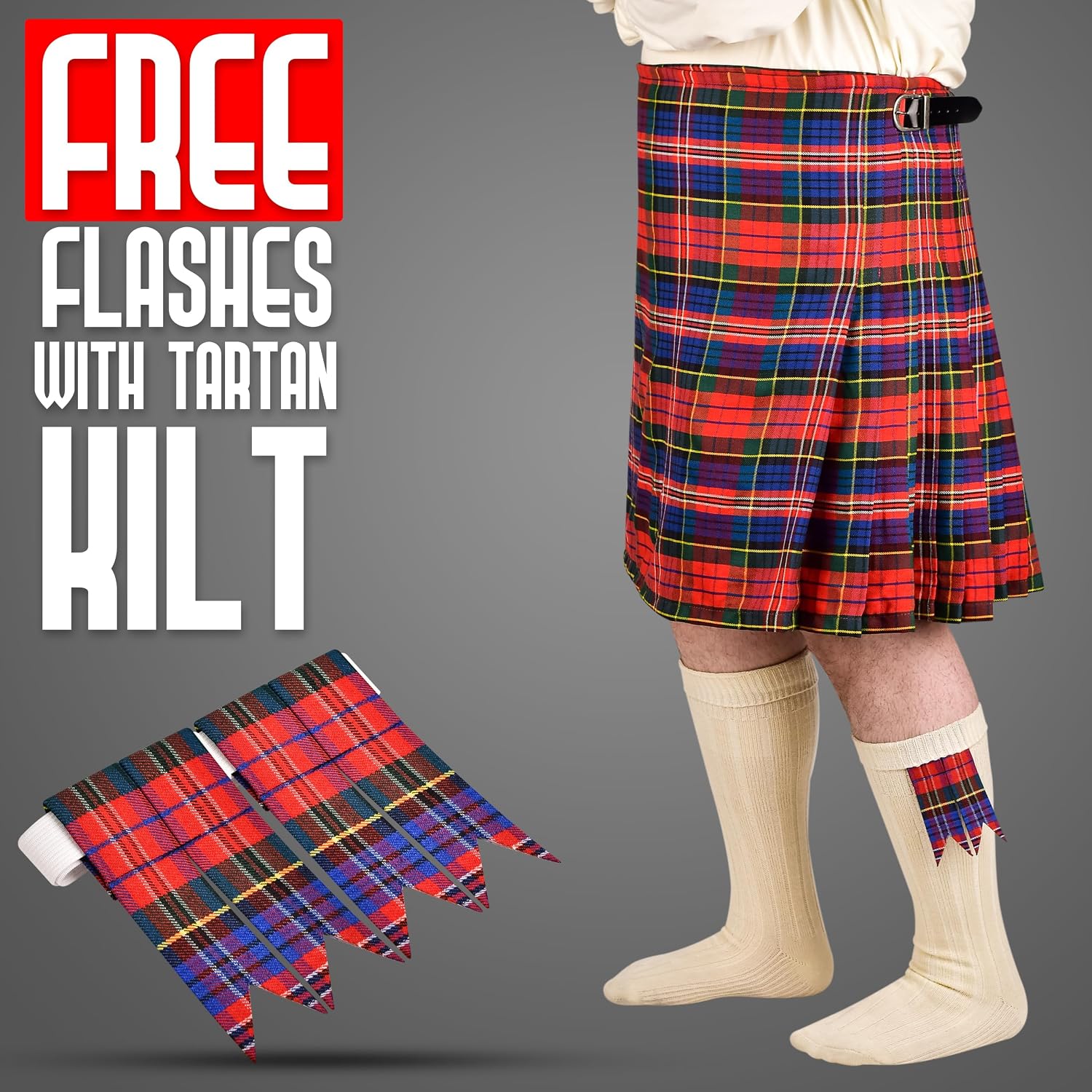 Kilt for Men I Scottish Tartan Kilt Polyviscose 8 Yard Traditional Mens Kilt