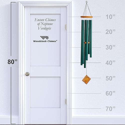 Vista 18 de Woodstock 54 pulgadas Neptune campanario de viento de 54 pulgadas, Decorativo, Bronce Campanillas de Neptuno - Bronce