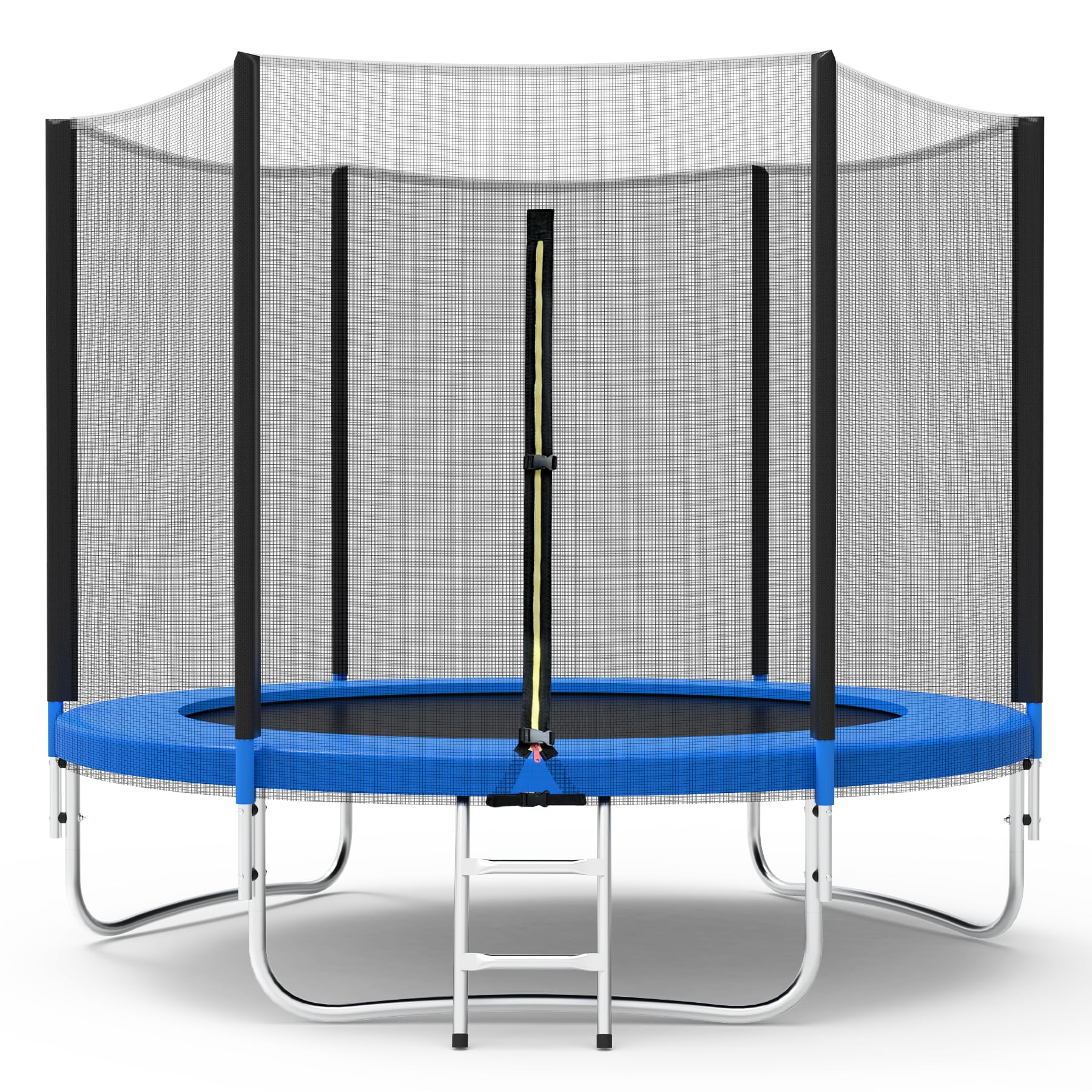 Trampolín de 183/244/305/366 cm de diámetro con red de seguridad, trampolín con combinación de escalera, resistente a los rayos UV, impermeable, para niños y familias