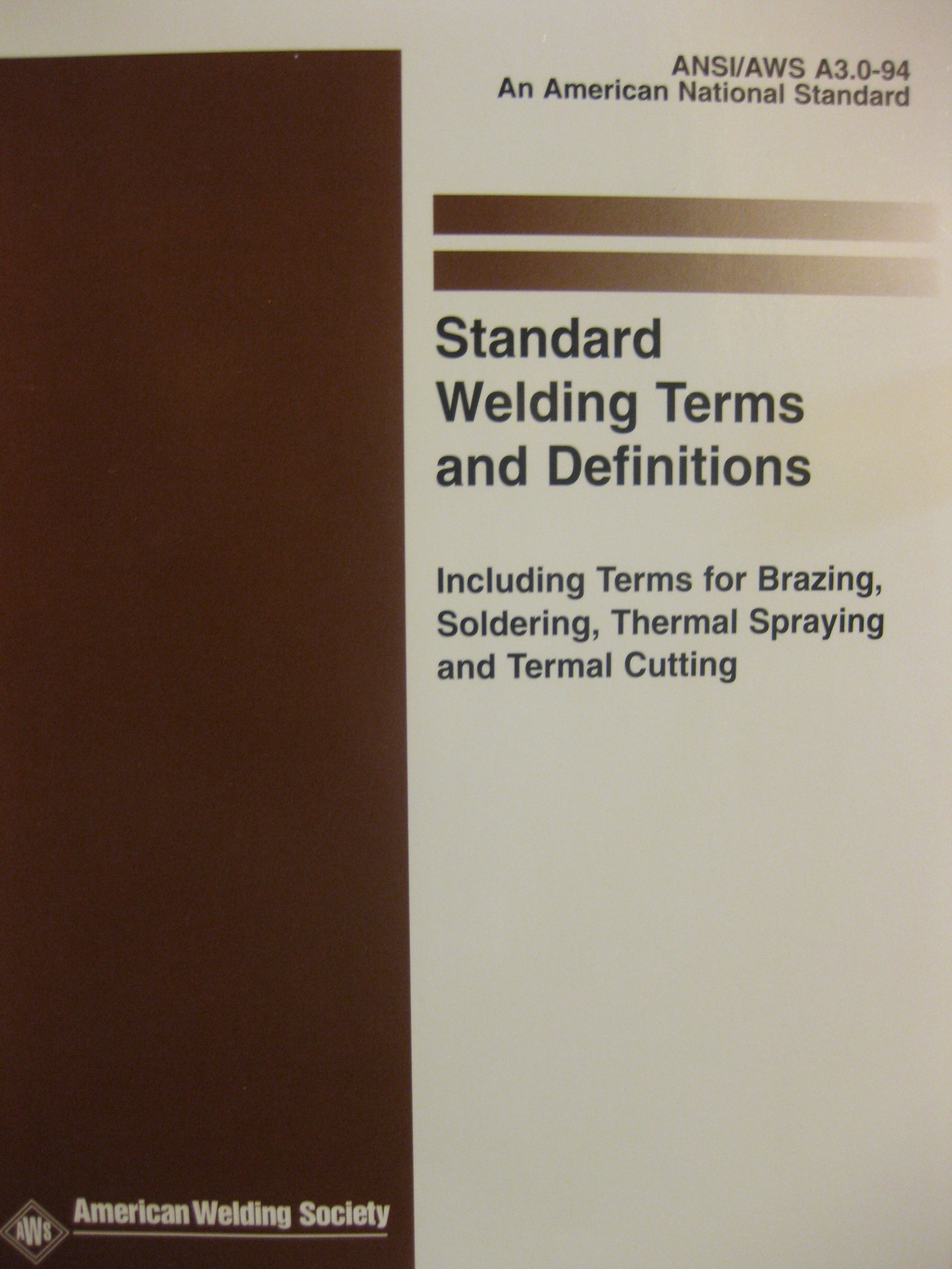 Buy Standard Welding Terms and Definitions (Ansi/Aws A3.0-85) — BookShops.in
