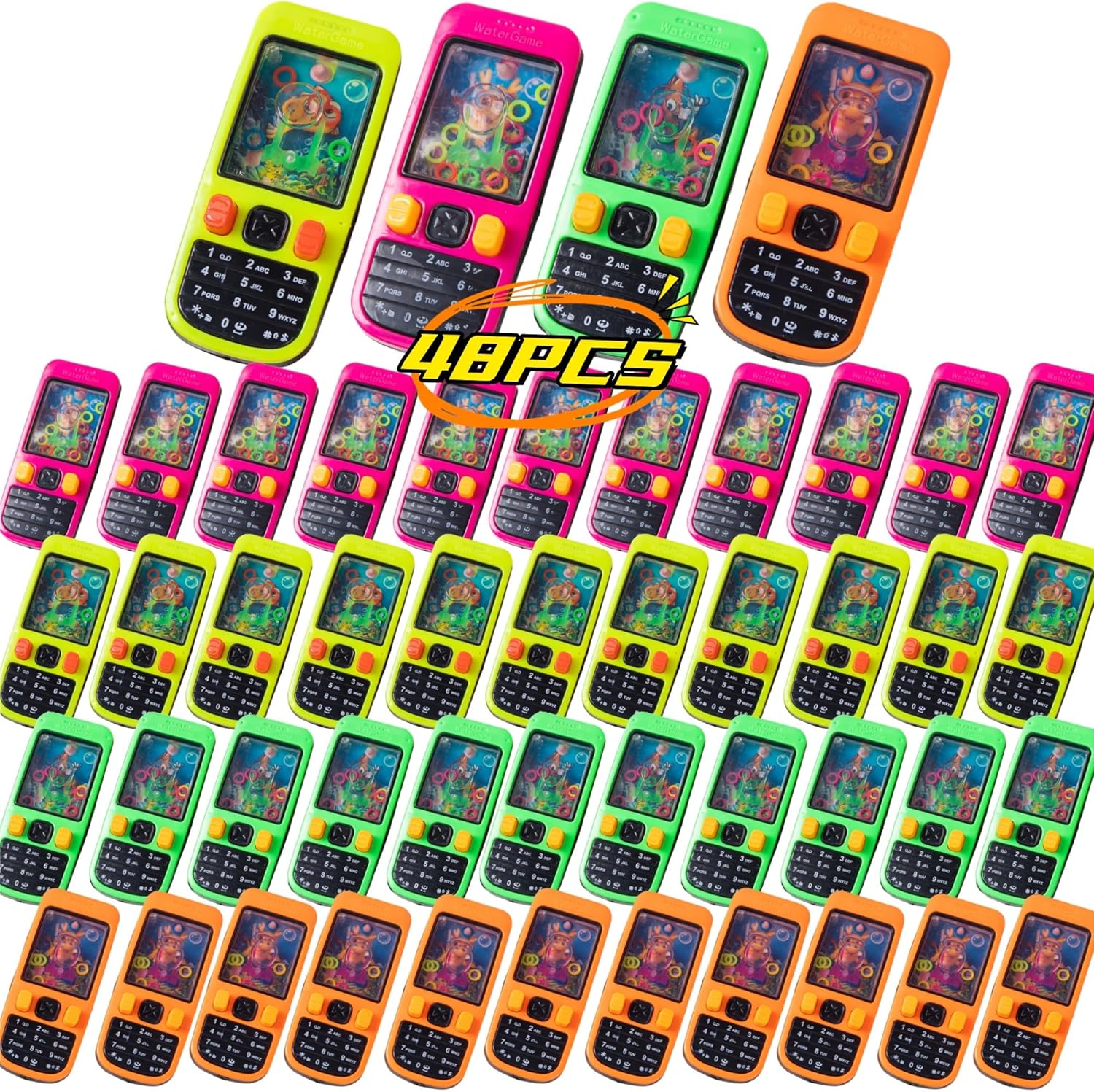 48 Pcs Handheld Water Ring Games Party Favors, Easter Egg Fillers, Back to School Classroom Prizes,Goodie Bags Stuffers,Return Gifts for Kids Birthday Party,Treasure Box,Pinata Filler Bulk