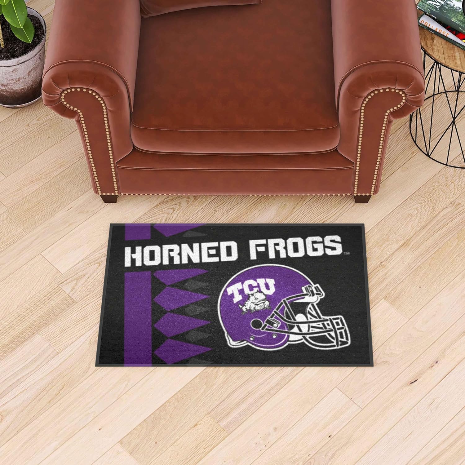 FANMATS 19635 TCU Horned Frogs Starter Mat Accent Rug - 19in. x 30in. | Sports Fan Home Decor Rug and Tailgating Mat Uniform Design