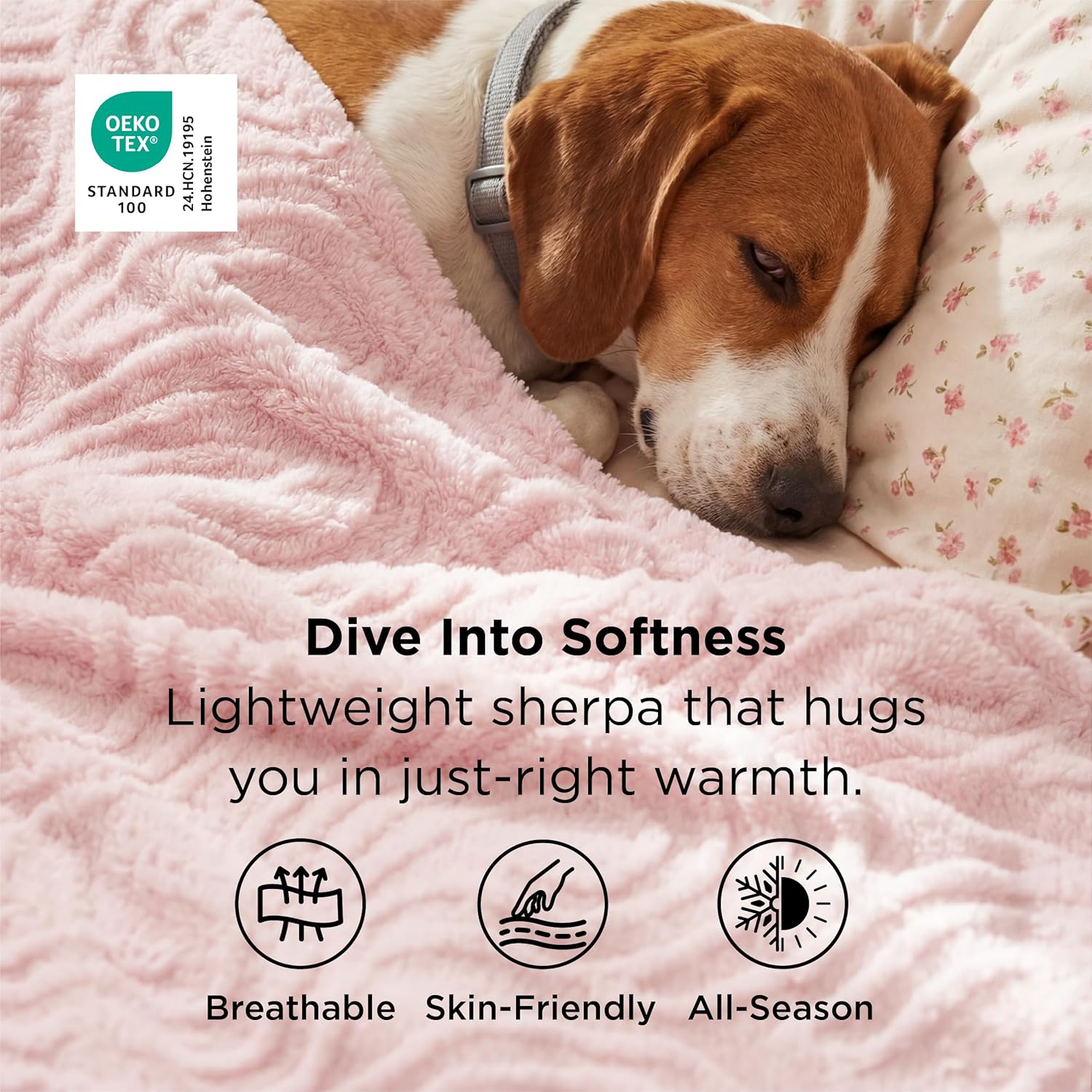 Bedsure GentleSoft Pink Throw Blankets for Women - Super Soft Cozy Christmas Blankets for Girls, Fluffy Fleece Throw for Couch, Pink Christmas Decor Aesthetic Gifts for Women, 50x60 Inches - Image 4