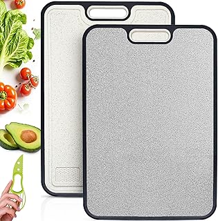 Titanium Cutting Board, 2-in-1 Titanium Alloy And Wheat Straw PP Choppin...