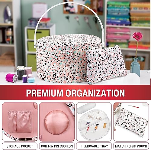 Vista 29 de SINGER 40219 Cesta de coser, estampado de medallón Medallón Azul