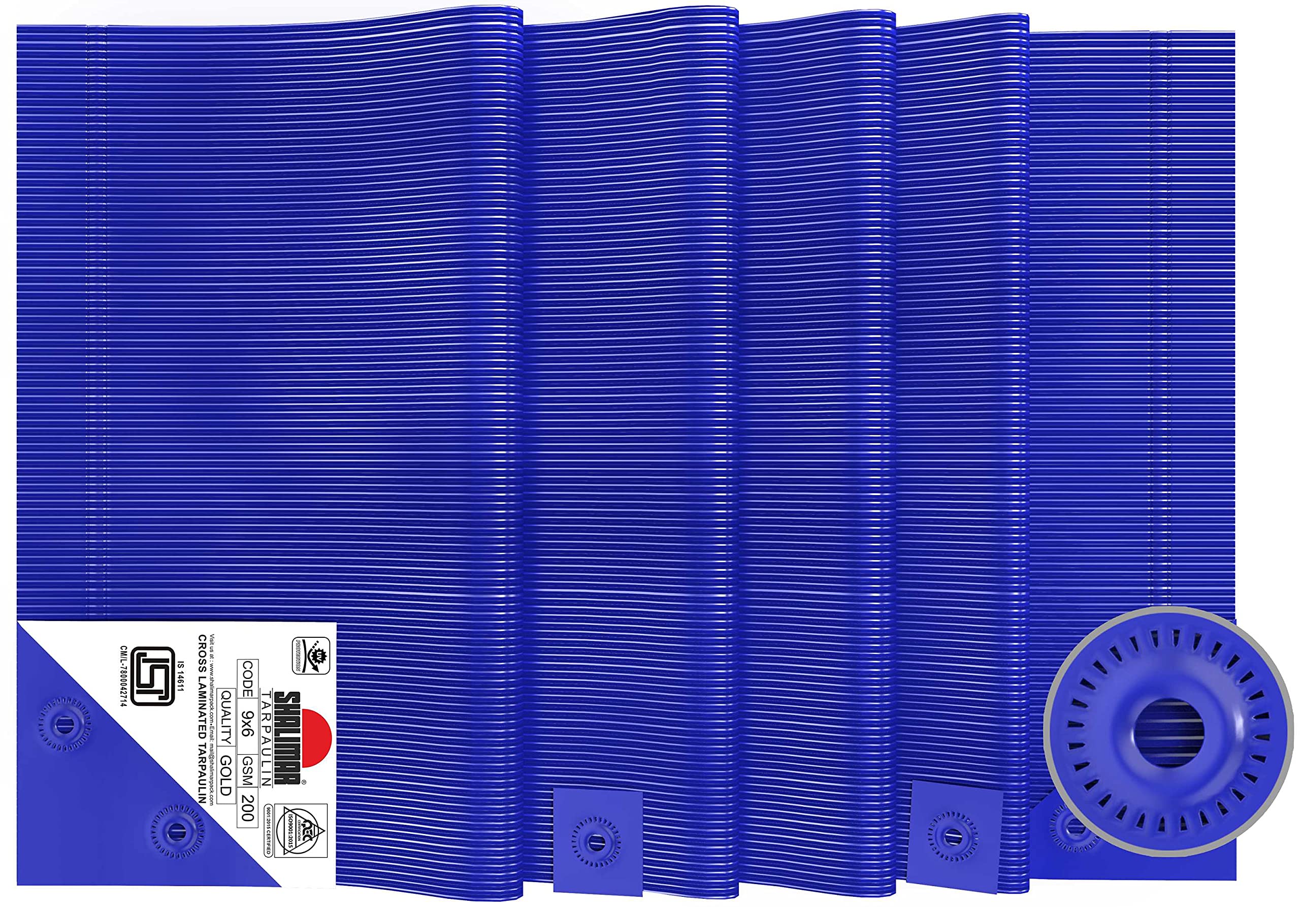 Shalimar 100% Waterproof UV Resistant Multi Layer Durable Virgin Cross Laminated Tarpaulin/Tarp/Tirpal/Tadpatri 150 GSM Size in Inches 102" x 66" (9 ft x 6 ft) (Blue)