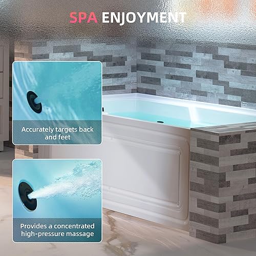 Miniatura 3 de Woodbridge BTA1507-C - Bañera de inmersión contemporánea independiente de acrílico, bañera de 54 pulgadas con drenaje cromado y desbordamiento