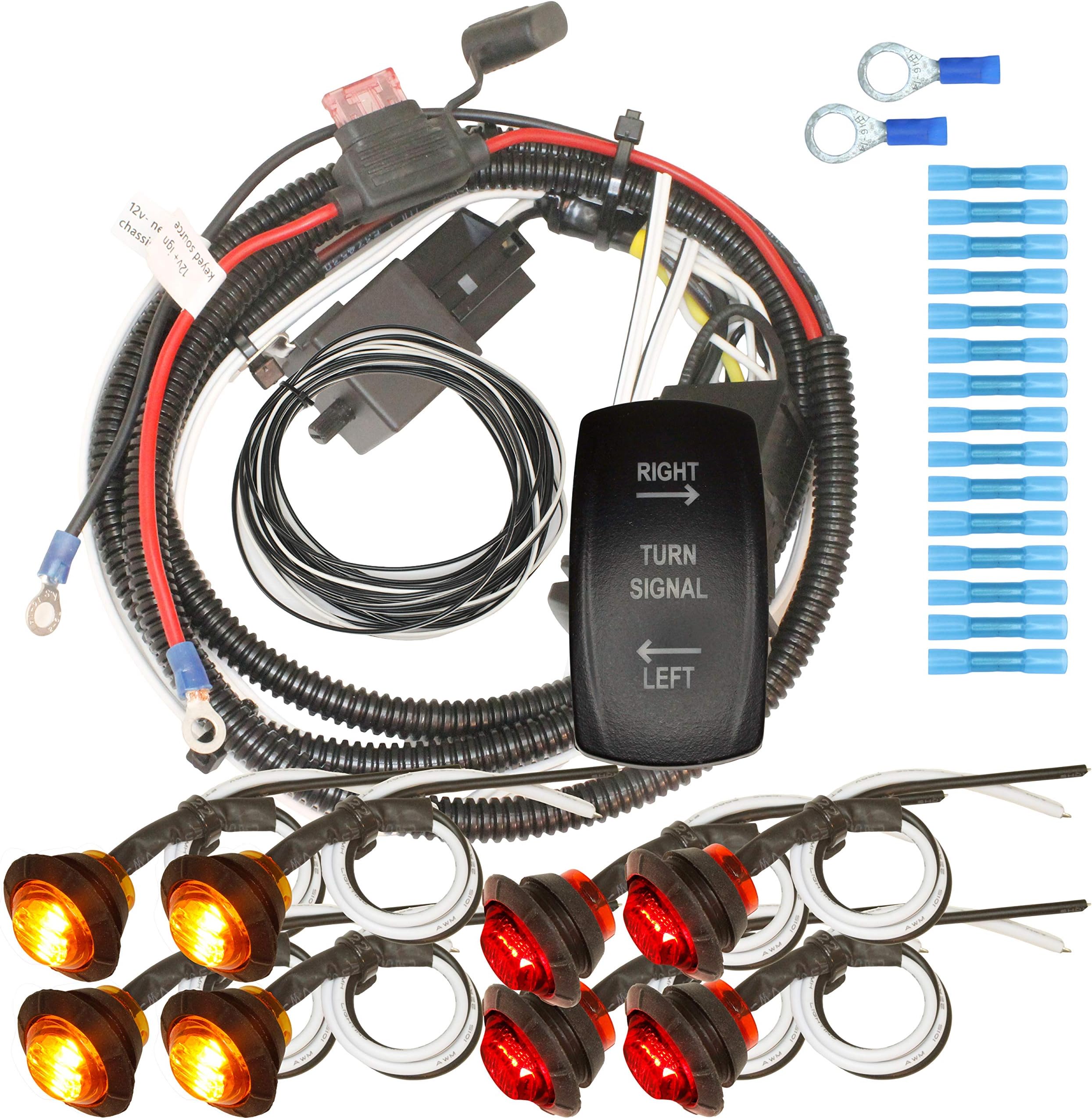 MCSADVENTURESBasic Rocker Switch Turn Signal Kit (Vertical: non-backlit, Green)