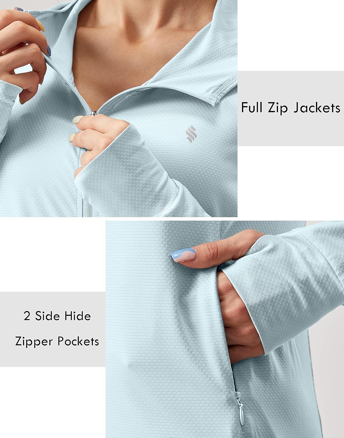 Soothfeel Women's UPF 50+ Sun Protection Hoodie Jacket Lightweight Long Sleeve Sun Shirt for Women with Pocket Hiking Outdoor - Image 5