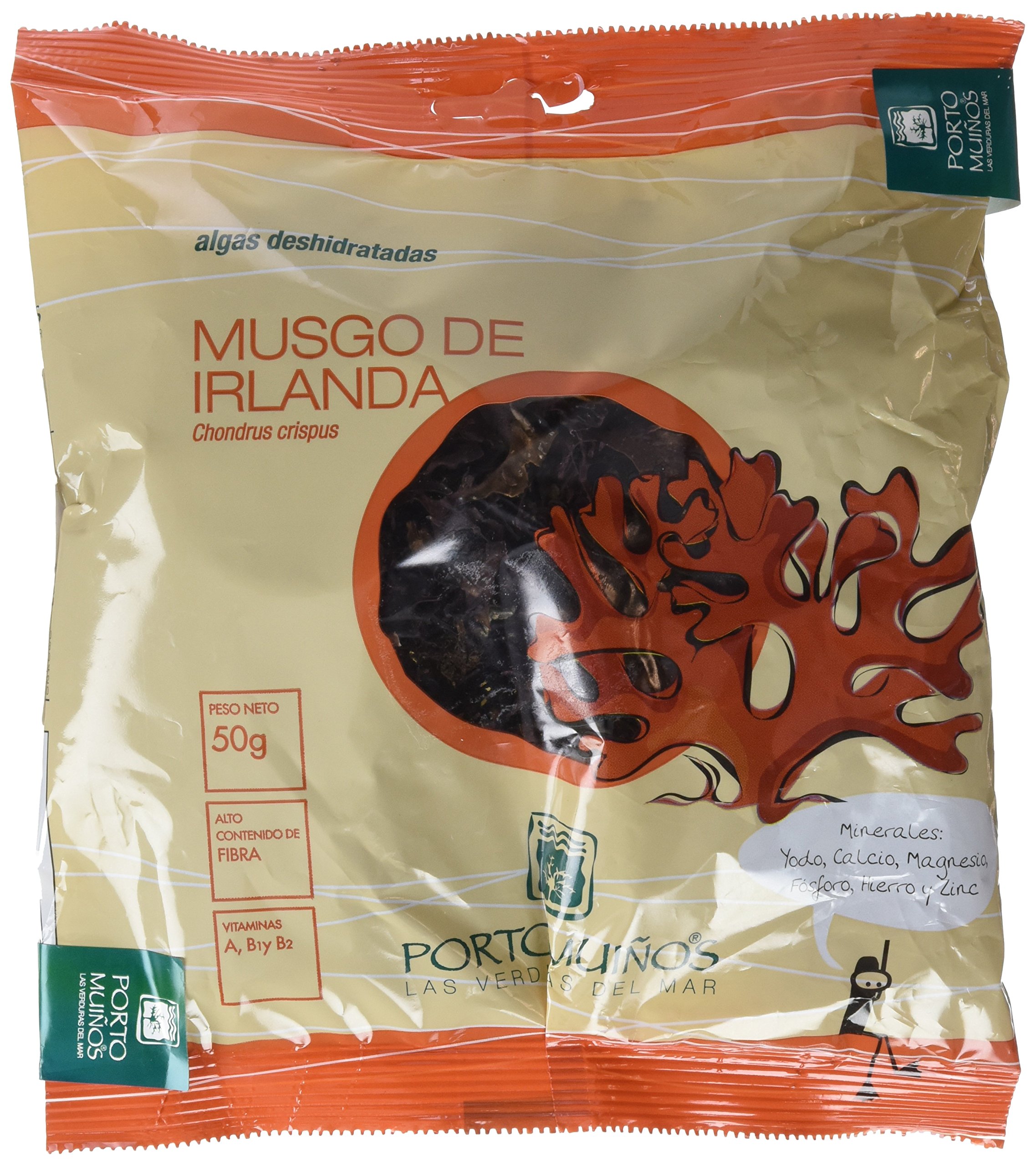 Porto Muiños Alga Musgo de Irlanda Deshidratada - Paquete de 2 x 50 gr - Total: 100 gr