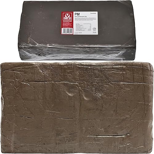 PM Black Earthenware Low Fire Pottery Clay, 27.6 lb (12.5 kg) Kiln-Fired Clay for Wheel-Throwing, Handbuilding & Modelling - Ready-to-Use