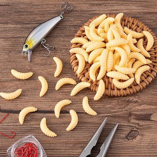 Miniatura 7 de CustomyLife 250 piezas de gusanos falsos de Halloween, gusanos falsos de plástico realistas, gusano falso aterrador para Halloween, broma, fiesta de