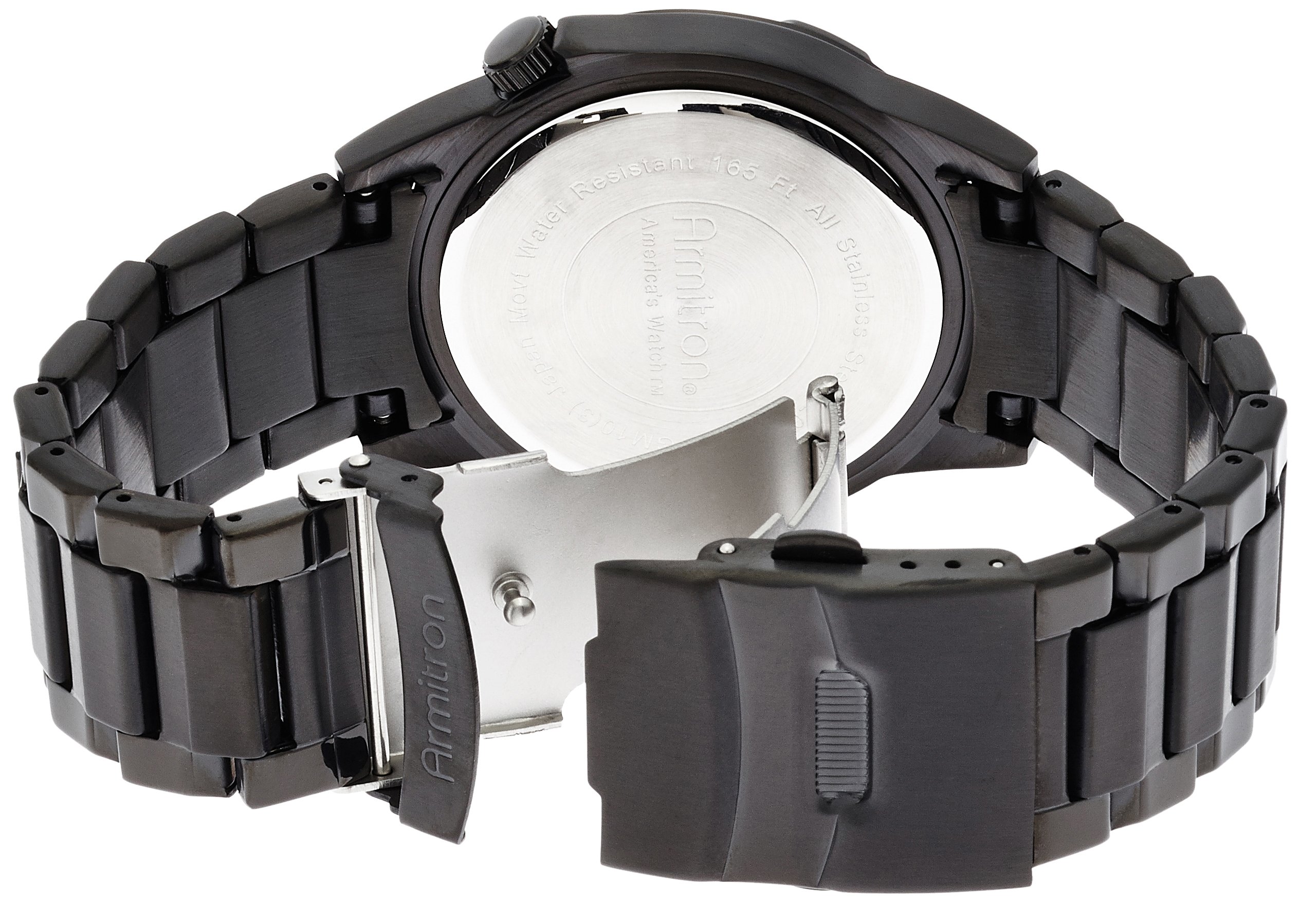 Armitron Men's 204692BKTI Black Plated Stainless-Steel and Black Dial Dress Watch