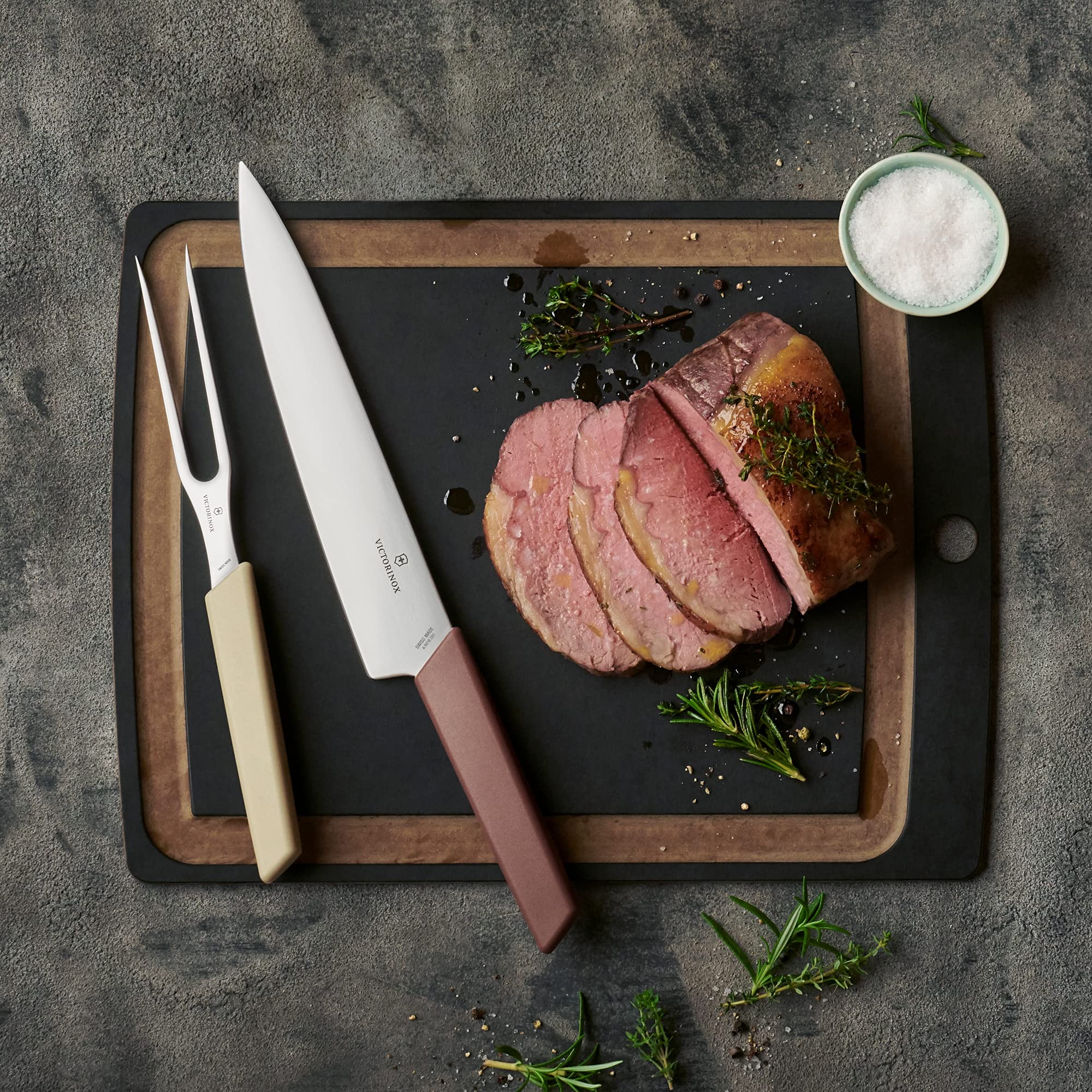 Victorinox Swiss Modern Tranchiermesser mit geradem Schliff, rot