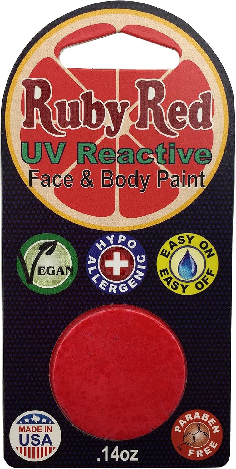 Ruby Red Paint Face Paint, 75ml, UV Green