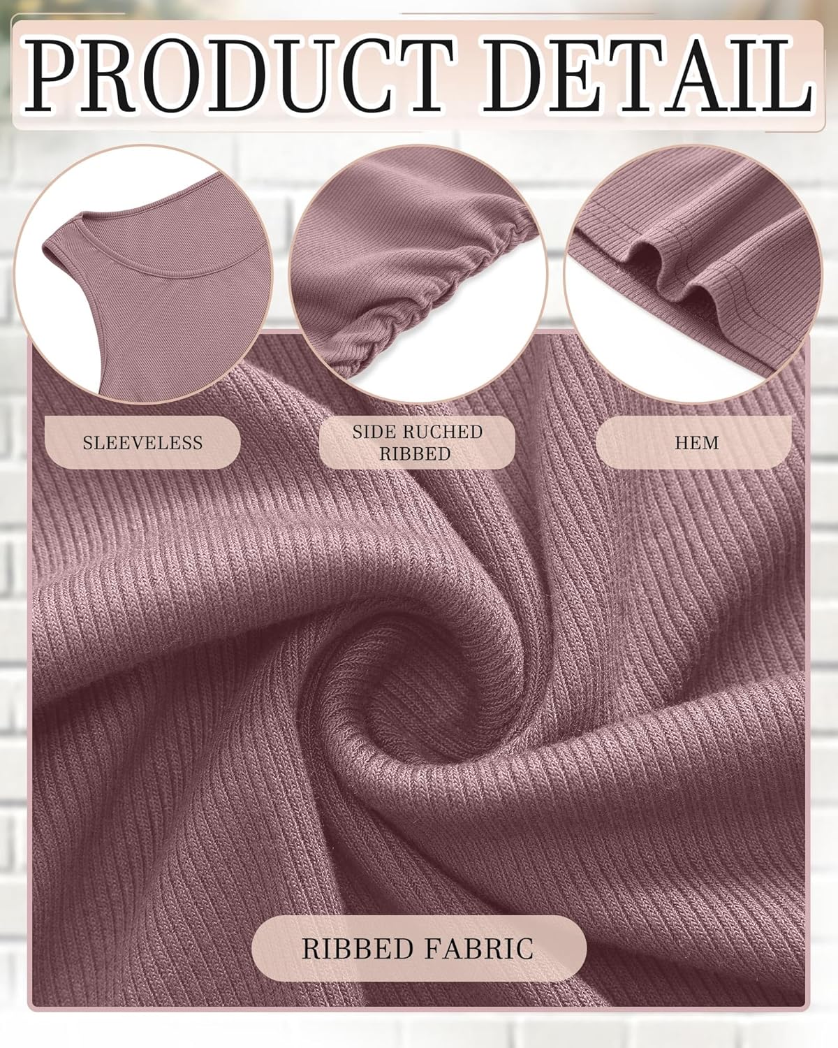 Riyiper 3 Pack Women's Maternity Tank Tops, Sleeveless Cotton Pregnancy Shirts Ribbed Knit Sides Ruched Basic Mama Clothes - Image 6